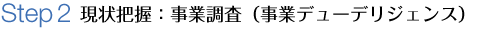 現状把握：事業調査（事業デューデリジェンス）